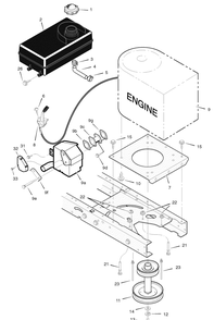 Engine Mount Diagram and Parts List for 425615X99A 2004 Briggs and Stratton Lawn Tractor